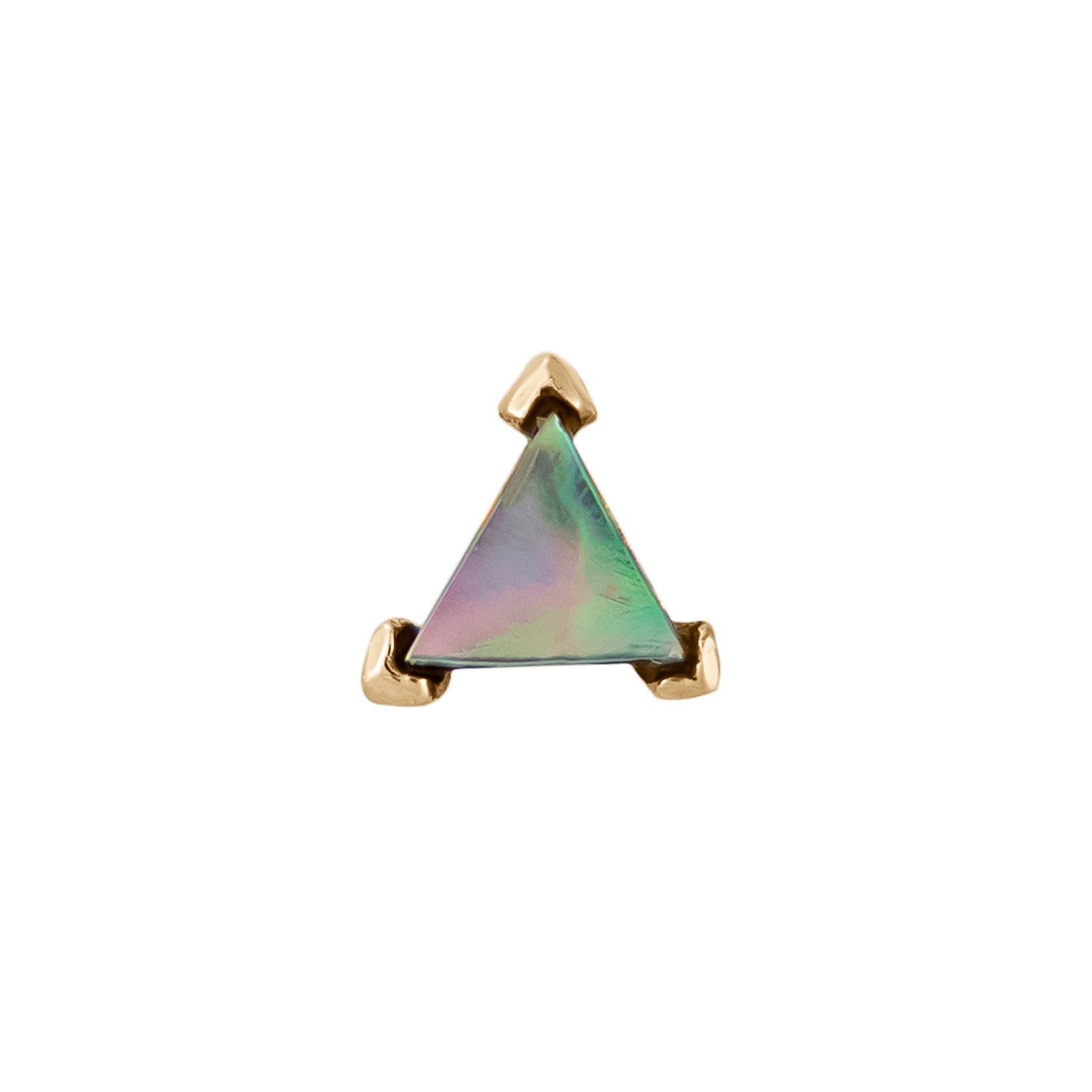 Mini Abalone Triangle Claw Single Stud Earring