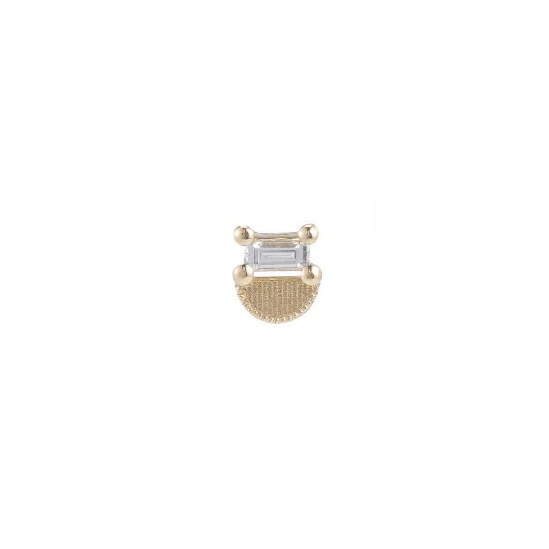 Baguette Diamond Earring with Half Moon Detail