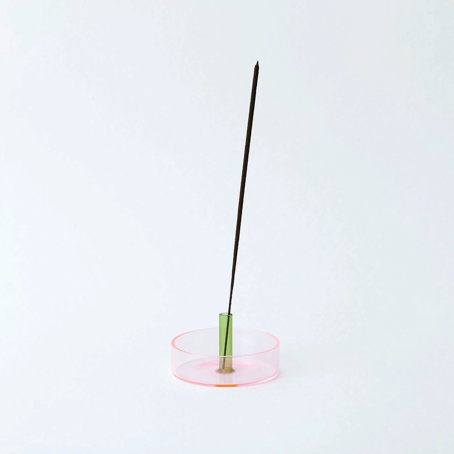 Duo Tone Glass Incense/Ring Holder in Pink & Green