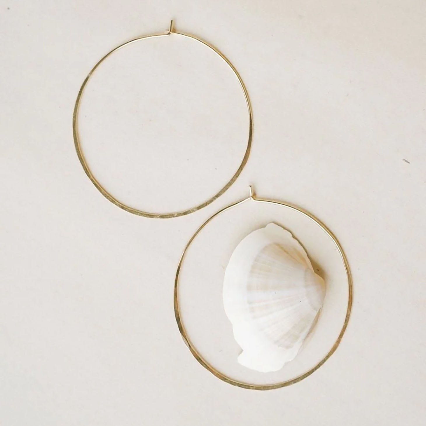 Extra Large 14K Gold Fill Hammered Hoop Earrings
